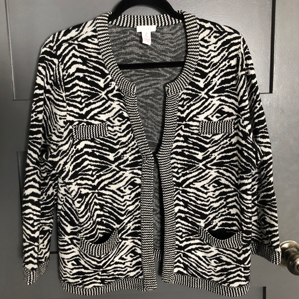 Cheeky Chico sweater in fun zebra print.  size 2 ( M )